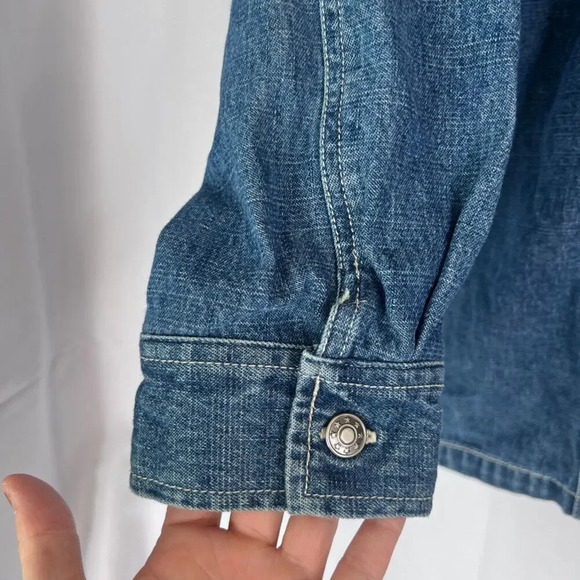 Norton Studios Cotton Denim Button Front Shacket w/ Pockets Size LG - Picture 7 of 11